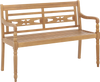 2-Person Teak Wood Patio Bench with Wide Backrest and Curved Armrests