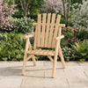 Log Wood Patio Chair with Slatted Backrest for Deck Backyard-Natural - Gallery View 1 of 10