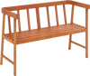 Outdoor Eucalyptus Wood Bench with Backrest and Armrests