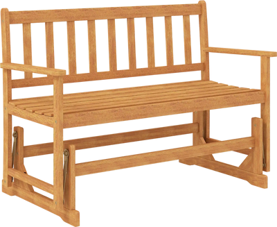 Costway 2-Person Outdoor Acacia Wood Glider Bench Patio Loveseat 273495681 New