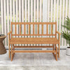 Detail shot of the acacia wood glider bench highlighting its splinter-free surface and natural beauty, ideal for.