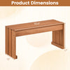 Dimensions of the 2-person outdoor garden bench, featuring a solid wooden frame, ideal for small spaces.
