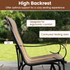 High backrest of the 2-person outdoor glider bench, designed for ergonomic comfort and support, perfect for patio.