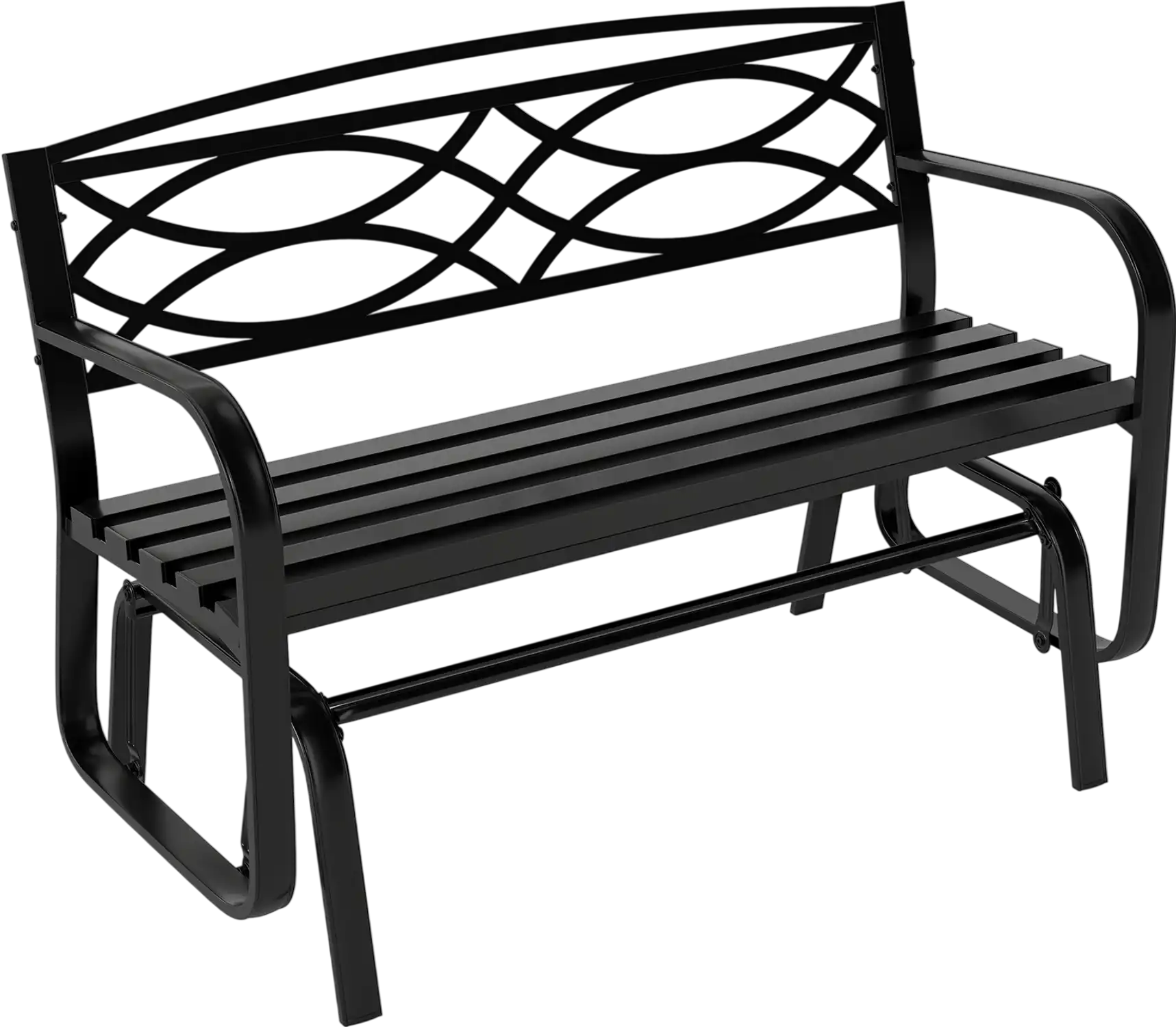 Costway 2-Person Outdoor Glider Bench Metal Frame 682317459 New