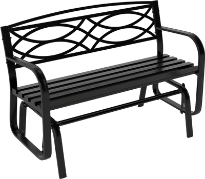 Costway 2-Person Outdoor Glider Bench Metal Frame 682317459 New