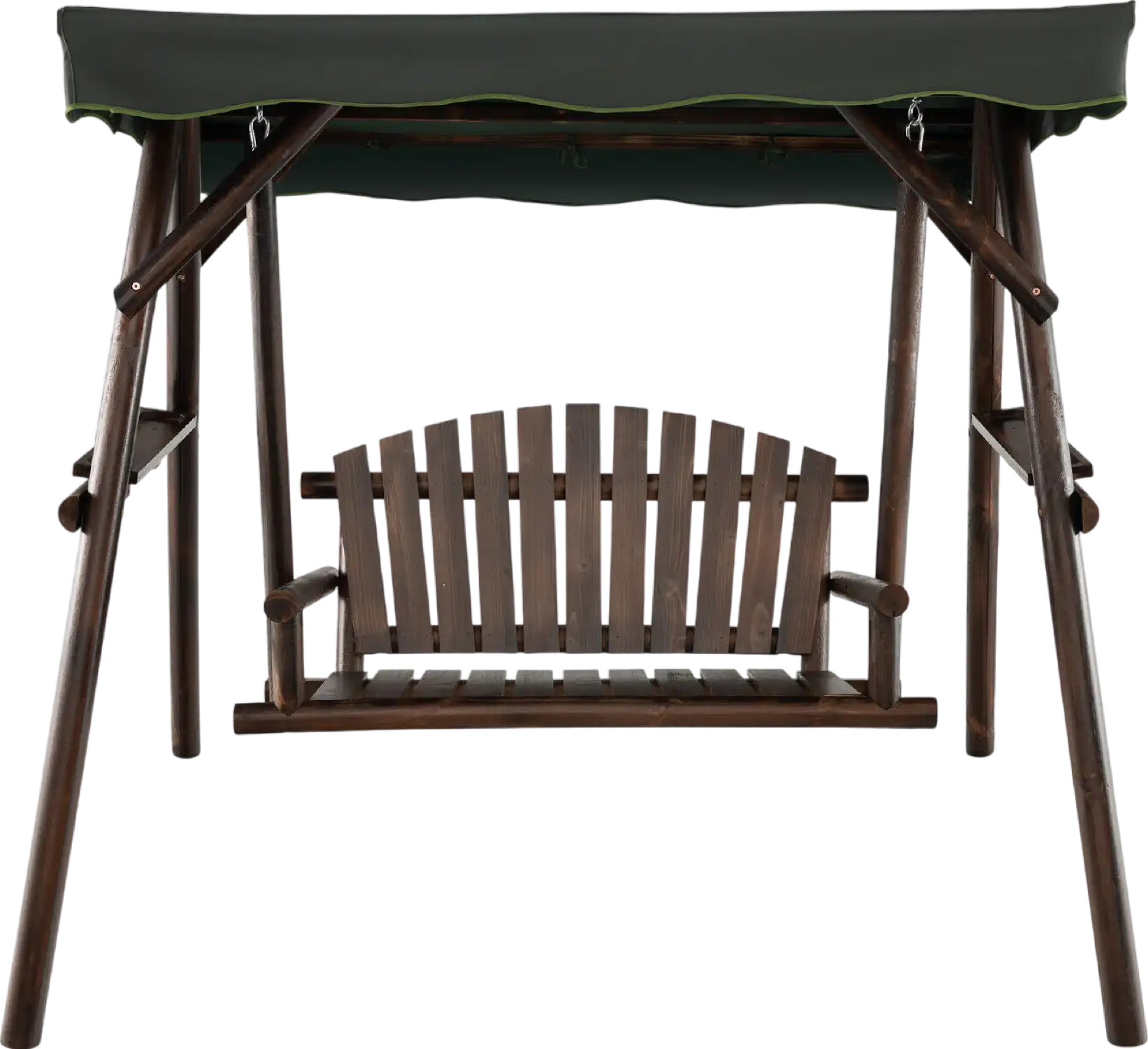 Costway Porch Swing 2-Person Outdoor Wooden with Adjustable Canopy New