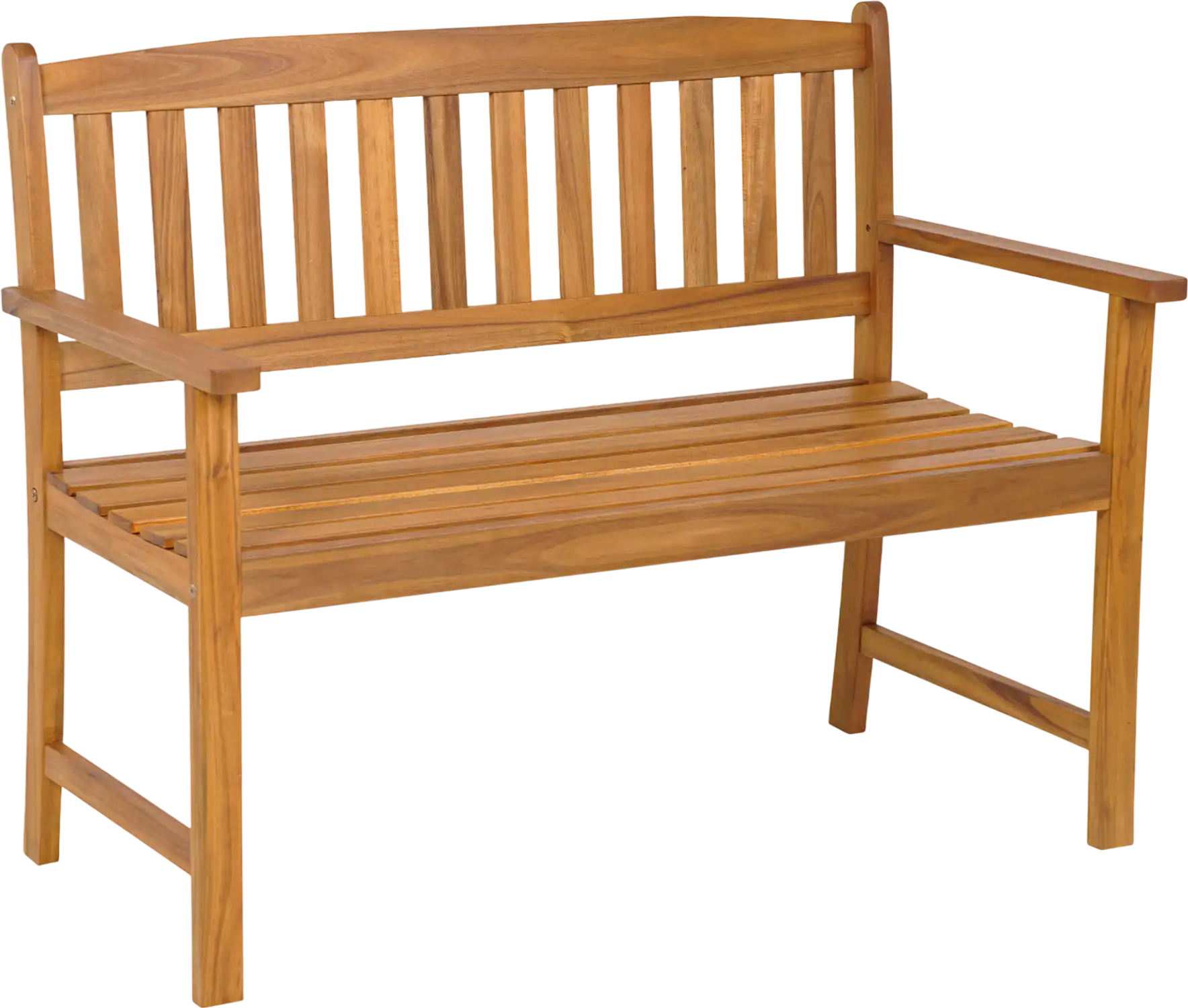 Costway 2-Person Patio Acacia Wood Bench with Backrest Armrests 89673142 New
