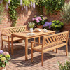 Acacia wood patio garden chairs with armrests and backrest, perfect for outdoor relaxation on the porch or patio.