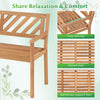 2-person patio chair featuring solid acacia wood, slatted seat, and cozy armrests for comfortable outdoor lounging.