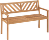 2-Person Patio Acacia Wood Garden Chair with Armrests and Backrest for Porch