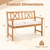 Acacia wood garden chair with removable cushion, featuring ergonomic design and supportive x-shaped backrest for outdoor comfort.