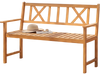 Acacia wood garden chair with armrests and X-shaped backrest, ideal for comfortable seating in outdoor spaces.