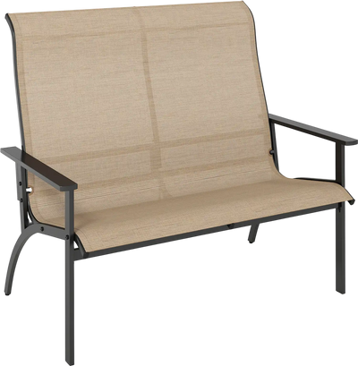 Costway 2-Person Patio Garden Bench High Back Armrests 492768135 New