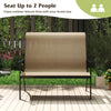 2-person patio garden bench with high back and armrests, durable fabric, perfect for outdoor relaxation.