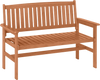 2-Person Patio Loveseat with Slatted Backrest and Comfortable Armrests