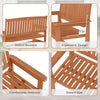 Slatted backrest and comfortable armrests of the 2-person patio loveseat, made from premium solid wood for durability.