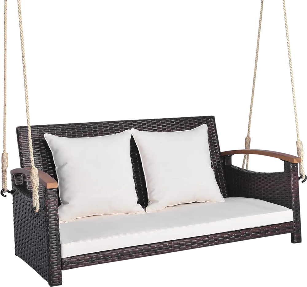 2-Person Patio Rattan Porch Swing