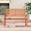2-person wooden garden bench with slatted backrest, sturdy construction, ideal for patio or backyard use.