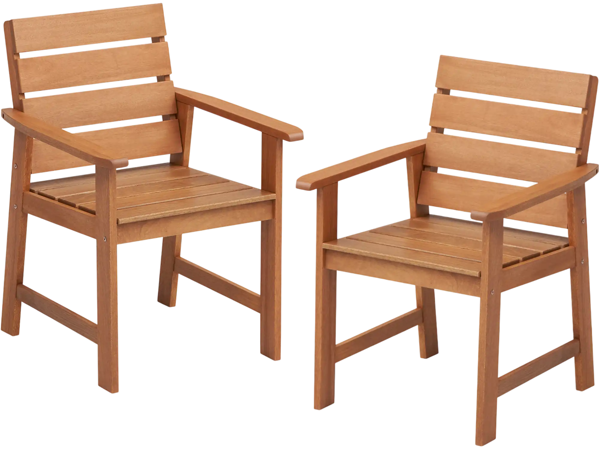 Costway 2-Pc Patio Hardwood Dining Chairs Slatted Seat Inclined Backrest 95176283 New