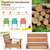 Patio hardwood chair with slatted seat and inclined backrest, featuring durable construction and DIY color options for.