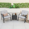 2 Piece Patio Metal Chairs with Seat and Back Cushions - Gallery View 1 of 6