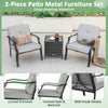 2-piece patio metal chairs with soft cushions, ergonomic design, ideal for backyard relaxation and comfort.