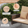 Close-up of the 2-piece patio rattan loveseat with soft sponge cushions and zippered covers, ideal for outdoor.