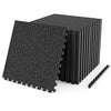 2 Pieces 0.55 inch Thick Rubber Top Exercise Mat 70 Sq Ft with Boarders-Gray - Gallery View 1 of 3