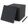 2 Pieces 0.55 inch Thick Rubber Top Exercise Mat 96 Sq Ft with Boarders-Blue - Gallery View 1 of 3