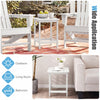 Adirondack outdoor side table in white, 18 inches, made of weather-resistant PE material for versatile indoor and outdoor use.