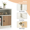 Close-up of the 2-piece nightstand showing metal hinges, sturdy base, and back buckles for enhanced stability.