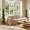 Artificial boxwood spiral tree set with natural trunks and PVC leaves, perfect for indoor or outdoor decoration.