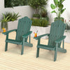 2 Pieces Adirondack Chair Set with Ergonomic Design for Porch and Backyard-Green - Gallery View 1 of 11