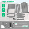 Adirondack chair assembly parts including 8 pieces and stainless steel screws for easy installation in silver.