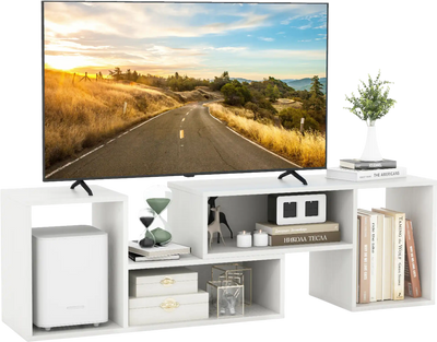 Costway 2-Pc Adjustable TV Stand w/ Storage Cubes for TVs up to 55