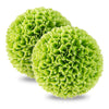 Two green artificial plant topiary balls made of PE leaves, perfect for porch or living room decoration.