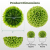Artificial green topiary balls, 11 inches, perfect for porch or balcony decoration, with lifelike PE leaves.