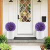 2 Pieces Artificial Plant Topiary Balls Faux Boxwood Decorative Balls-Purple - Gallery View 1 of 9