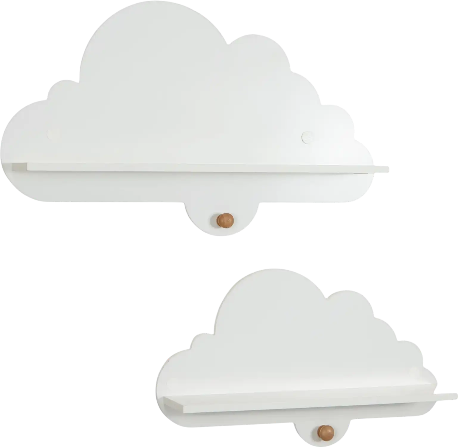 Costway 2-Piece Floating Cloud Wall Mounted Kids Storage Display Shelves 32015456 New