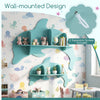 Blue floating dolphin shelf, wall-mounted for stylish storage of toys and books, ideal for a cozy nursery or playroom.
