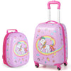 2 Pieces Kids Carry-on Luggage Set with 12 Inch Backpack-Pink - Gallery View 1 of 9