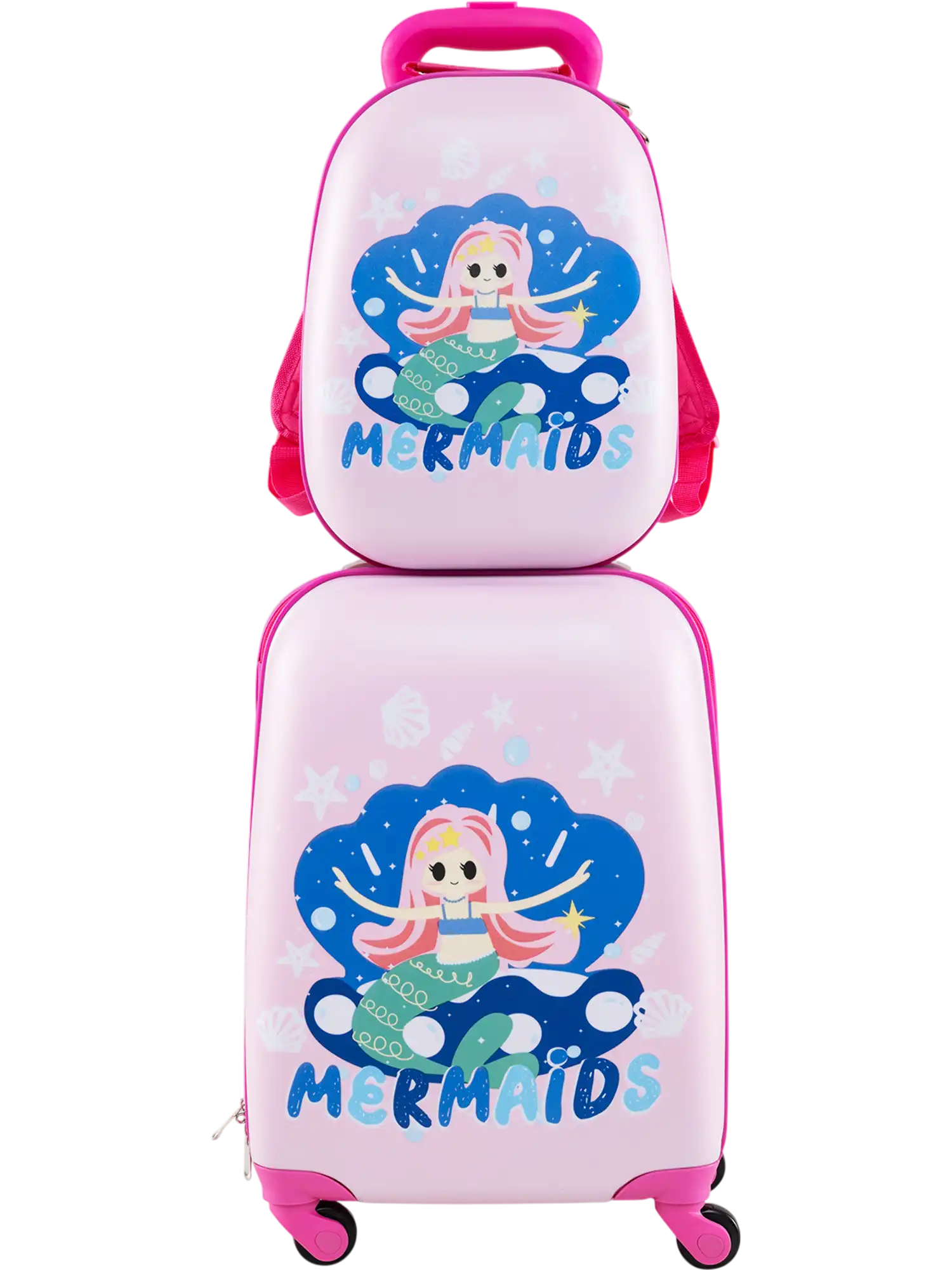 Costway 2-Pc Kids Carry-On Luggage Set w/ 12