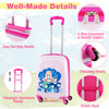Kids carry-on luggage set featuring a mermaid design, adjustable handle, and 360° wheels for easy travel.