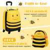 Kids luggage set featuring a yellow bee design, ABS hardshell suitcase and 600D polyester backpack for travel.