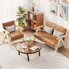 2 Pieces Living Room Furniture Set with Rubber Wood Frame-Brown - Gallery View 1 of 9