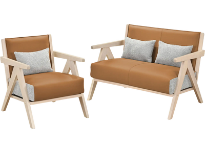 Costway 2-Piece Living Room Sofa Set Rubber Wood Frame 32345293 New