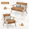 Dimensions of the 2 Pieces Living Room Furniture Set with rubber wood frame and soft chenille fabric in brown.