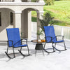 2 Pieces Outdoor Rocking Chairs with Breathable Backrest-Navy - Gallery View 1 of 9