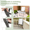 Folding patio chair with armrests, featuring a sturdy metal frame and breathable fabric, perfect for garden or deck use.
