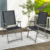 2 Pieces Patio Folding Chairs with Armrests for Deck Garden Yard-Black & Gray - Gallery View 1 of 8